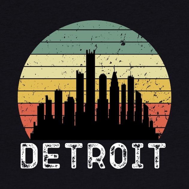 Detroit City Skyscraper Skylines Vintage Design by OriginalGiftsIdeas